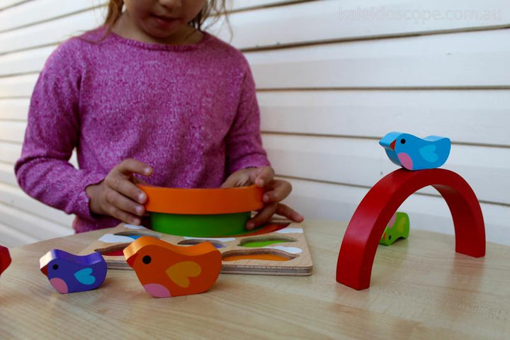 Wooden Puzzle - Bird And Rainbow