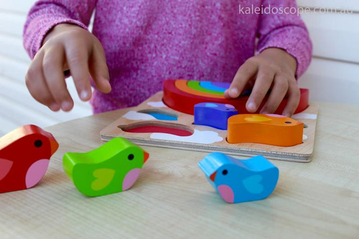 Wooden Puzzle - Bird And Rainbow