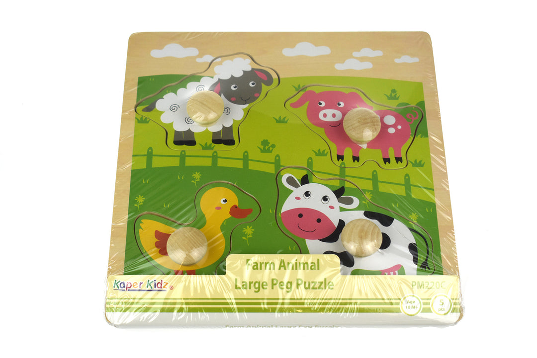 Large Peg Puzzle - Farm Animal