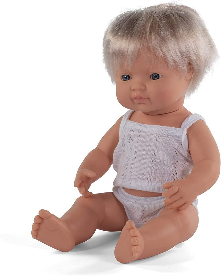 Miniland Doll - Caucasian Boy - Blonde Hair - 38cm