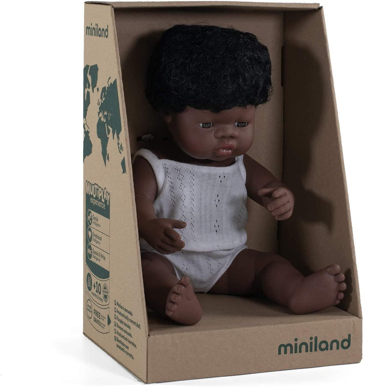 Miniland Doll - African Boy - 38cm