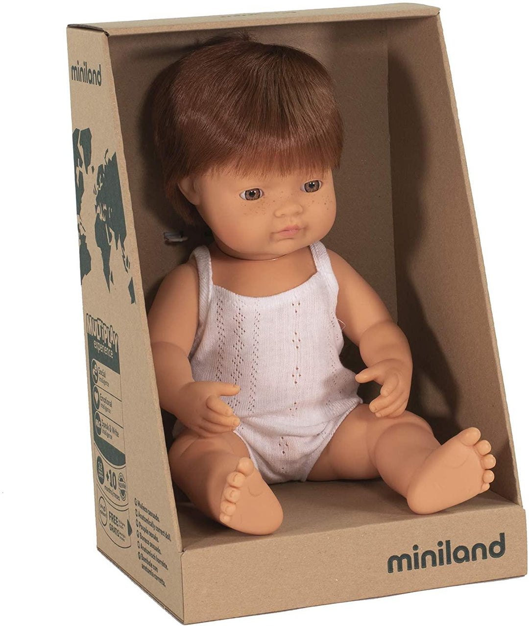 Miniland Doll - Caucasian Boy - Red Hair - 38cm