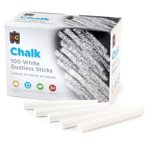 Chalk Dustless - White 100 Pieces
