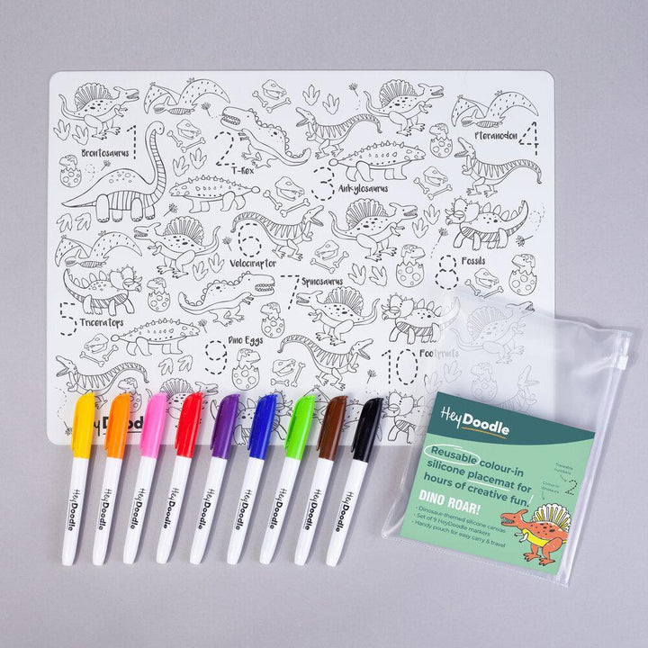 Reusable Colour-in Placemat - Dino Roar