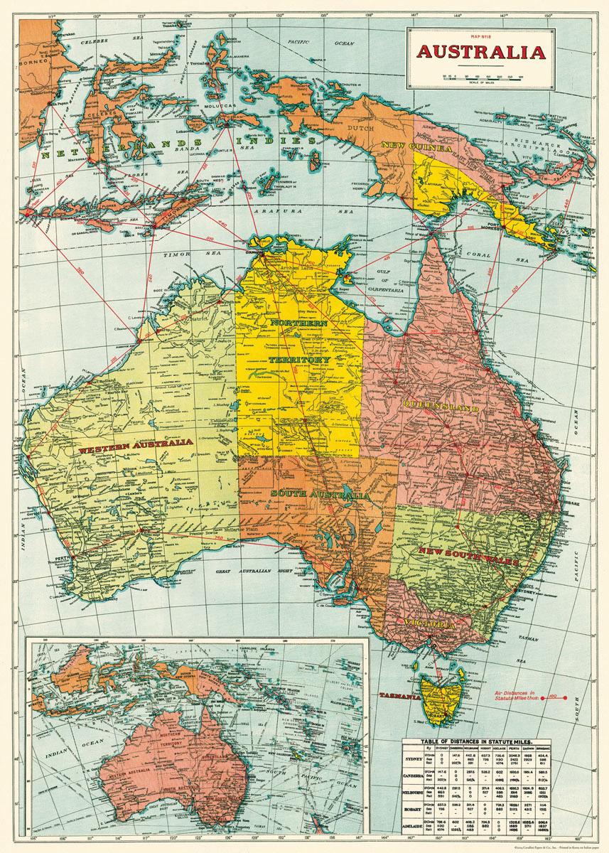 Poster - Australian Vintage Map