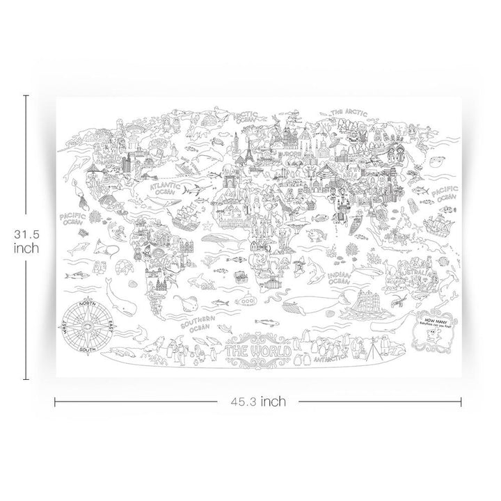Giant Colouring Poster - The World