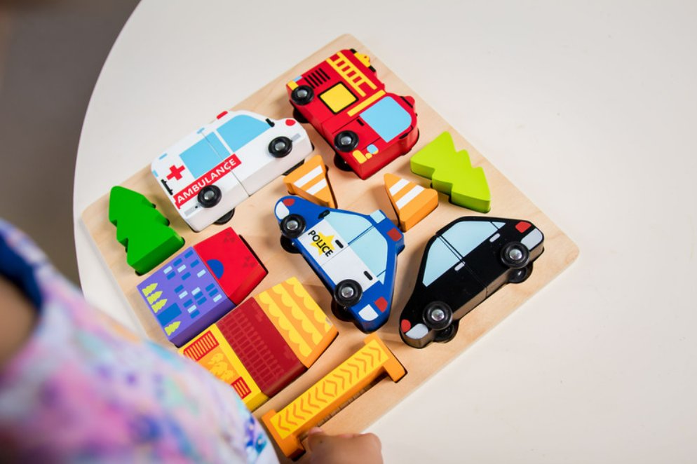 Wooden Magnetic Puzzle - Chunky Vehicles
