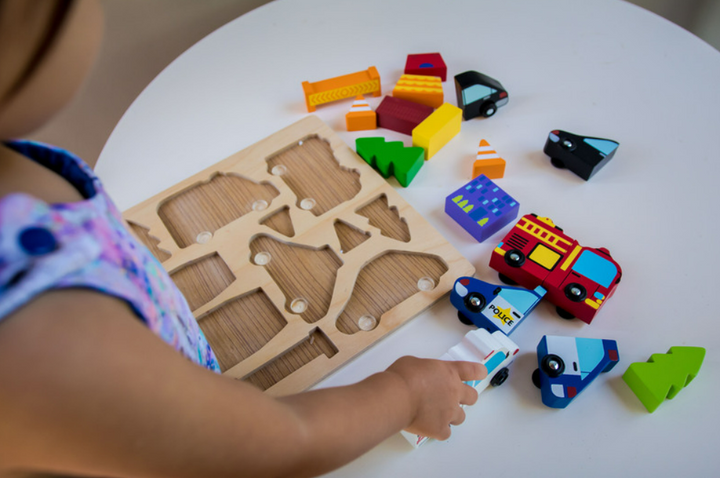 Wooden Magnetic Puzzle - Chunky Vehicles