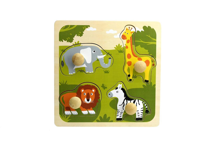 Large Peg Puzzle - Safari Animal