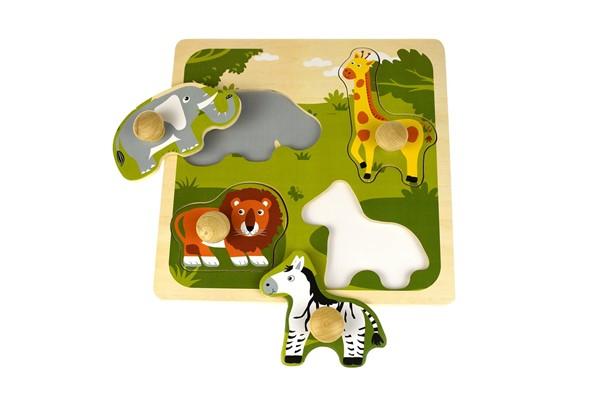 Large Peg Puzzle - Safari Animal