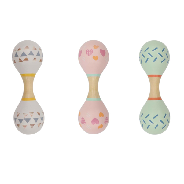 Wooden Maraca Rattle - Pastel