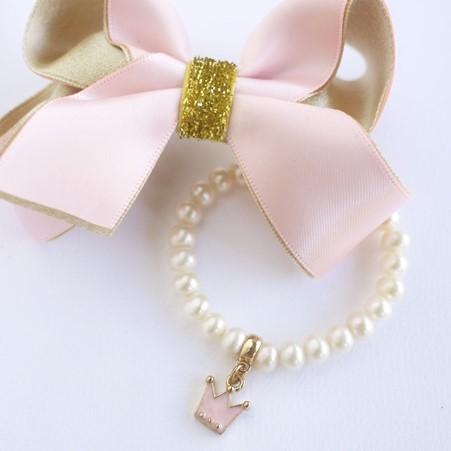 Pearl Bracelet - Pink Crown
