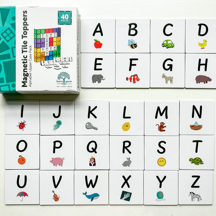 Magnetic Tile Toppers - Alphabet Upper Case Pack