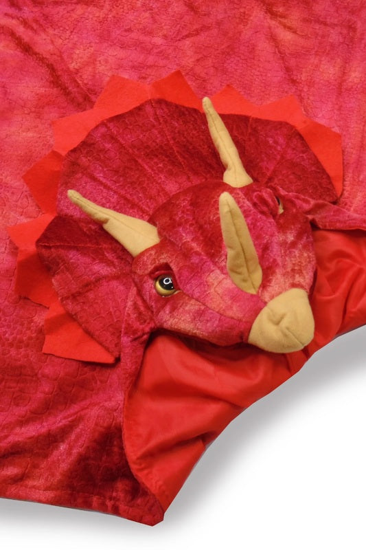 Dressup - Cape - Red Triceratops Hooded Cape