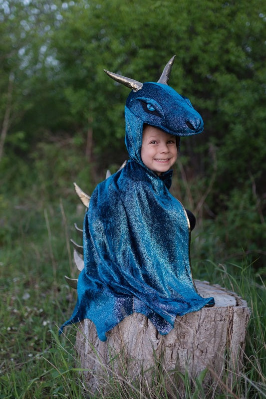 Dressup - Cape - Starry Night Dragon - Teal & Gold
