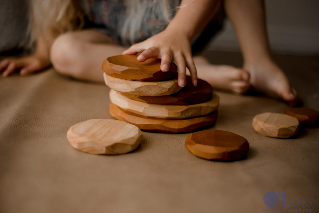 2 Tone Wooden Stacking Stones