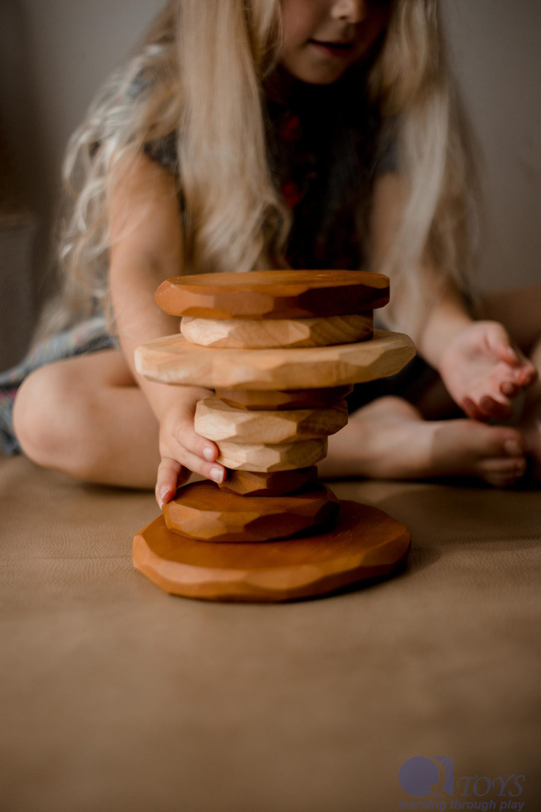 2 Tone Wooden Stacking Stones