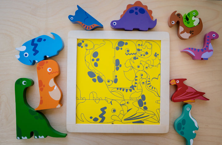 Wooden Puzzle - Chunky Dinosaurs
