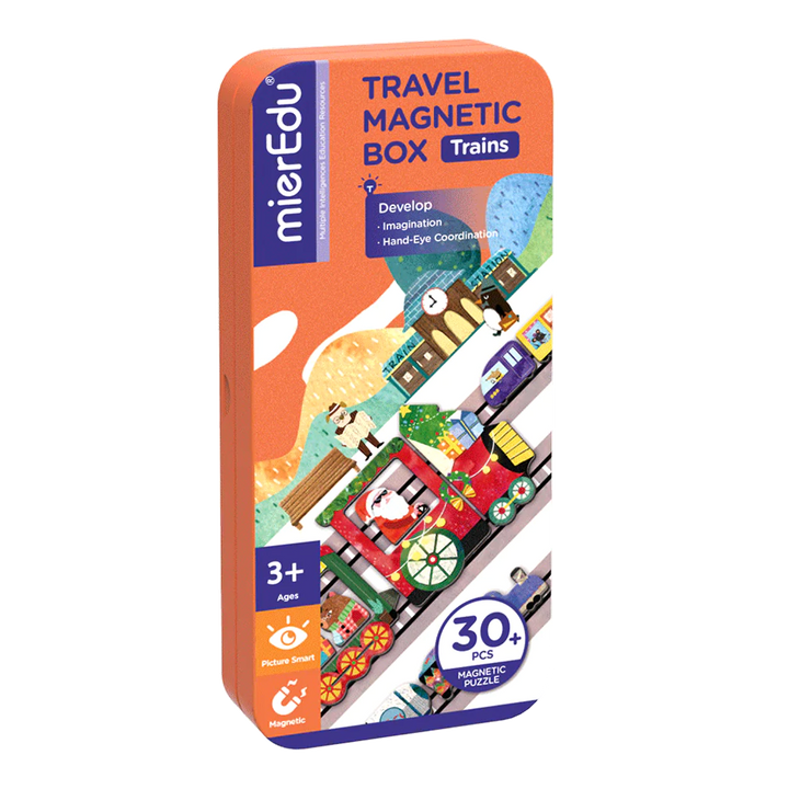 Magnetic Puzzle Tin - Trains