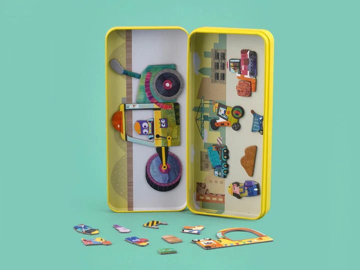 Magnetic Puzzle Tin - Trucks