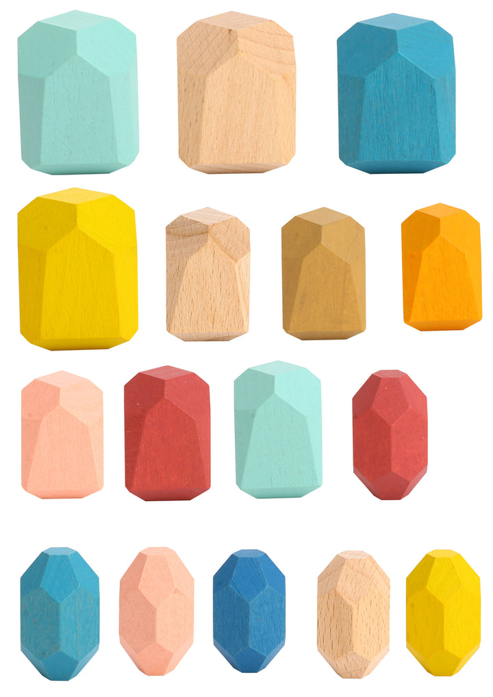 Wooden Stacking Stones - 16 Piece