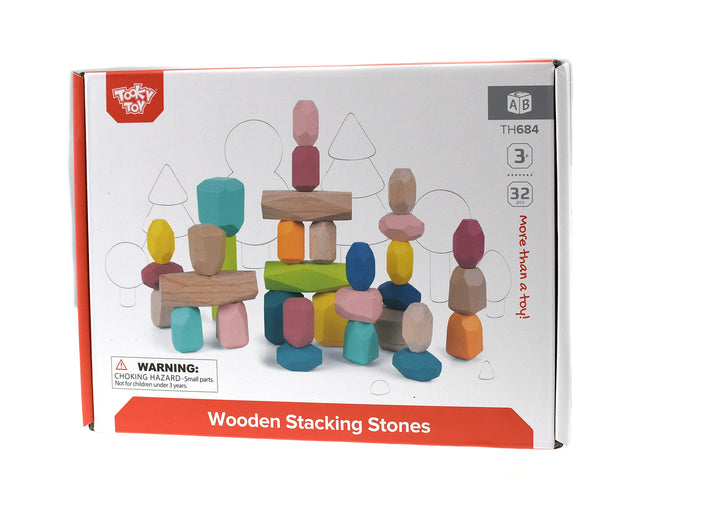 Wooden Stacking Stones - 32 Piece