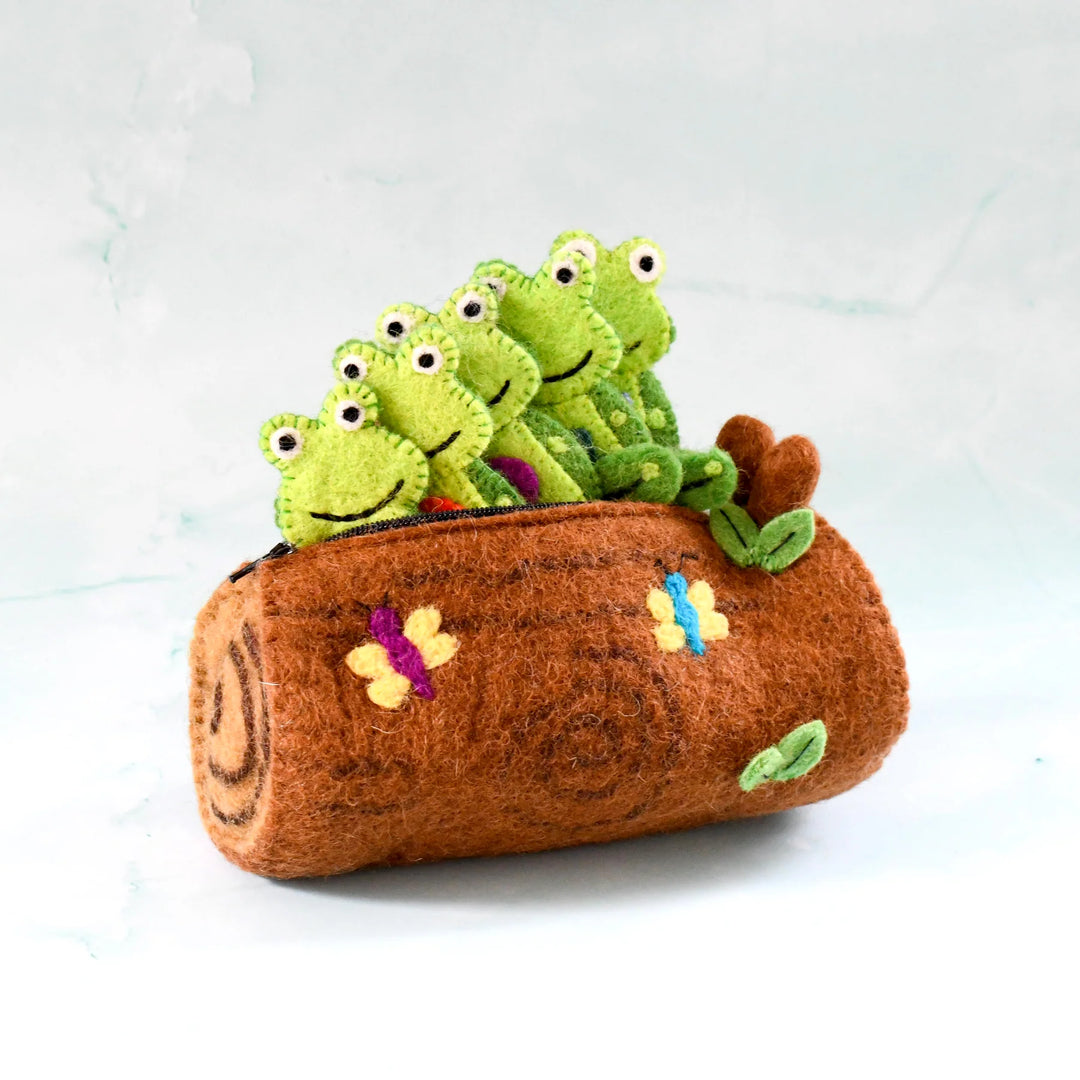 5 Little Speckled Frogs with Log Bag